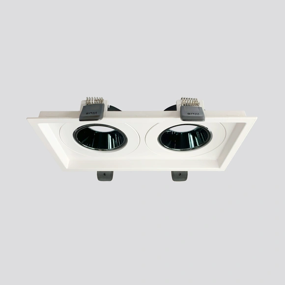 Anti-Glare Recessed Adjustable Double Ceiling Frame Cutting Size 98mmx190mm